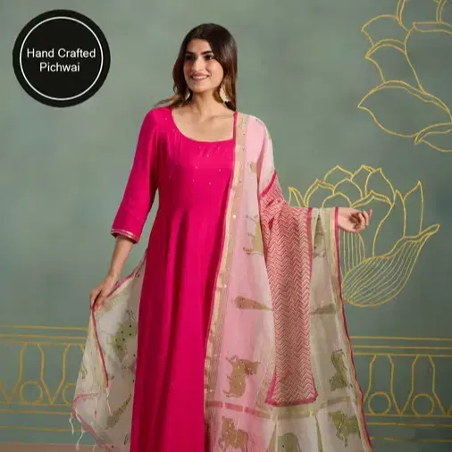 Rayon-Anarkali-Kurta-and-Pichwai-Handblock-Print-Chanderi-Dupatta